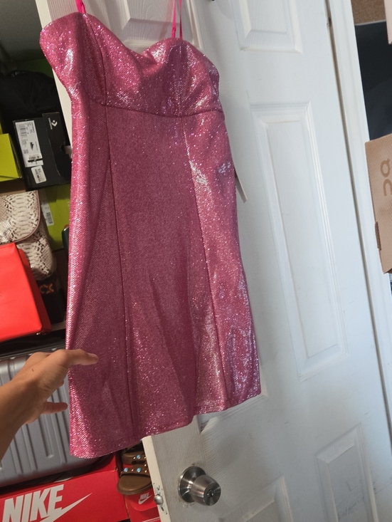 Honey and Rosie Dresses & Skirts - Honey and Rosie Pink Glitter Mini Dress